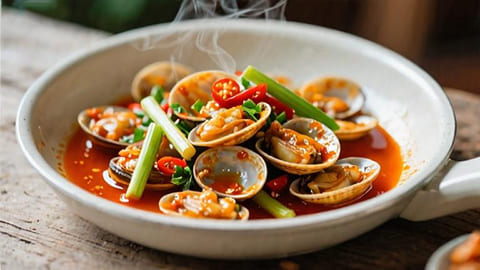 Nghêu xào sa tế Nghêu xào sa tế